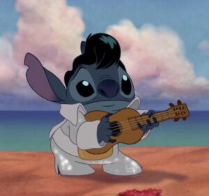 In Lilo , Stitch (2002) the solo stitch plays on the ukulele is from Elvis’s “ Images