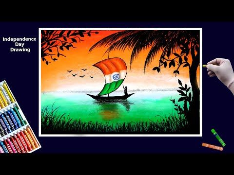 Independence Day Drawing For Beginners Independence Day Oilpastel Drawing