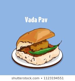 Indian Maharashtra Food Vada Pav Stock Vector (Royalty Free) 1123194551