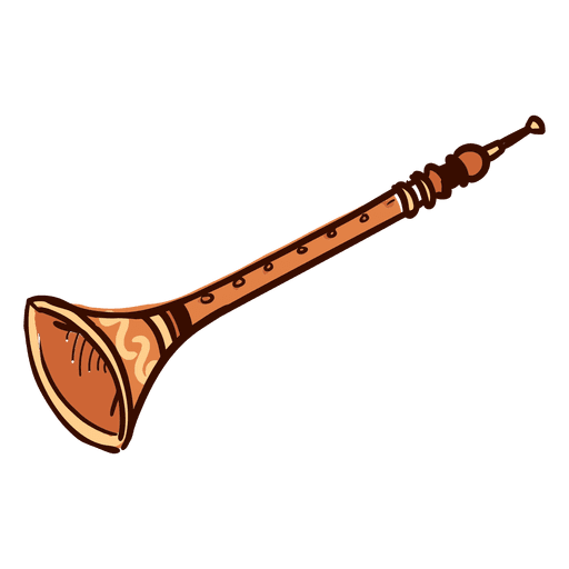 Indian Musical Instrument Shehnai Hand Drawn
