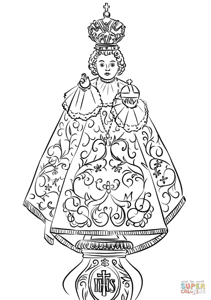 Infant Jesus Of Prague Coloring Page Free Printable Coloring