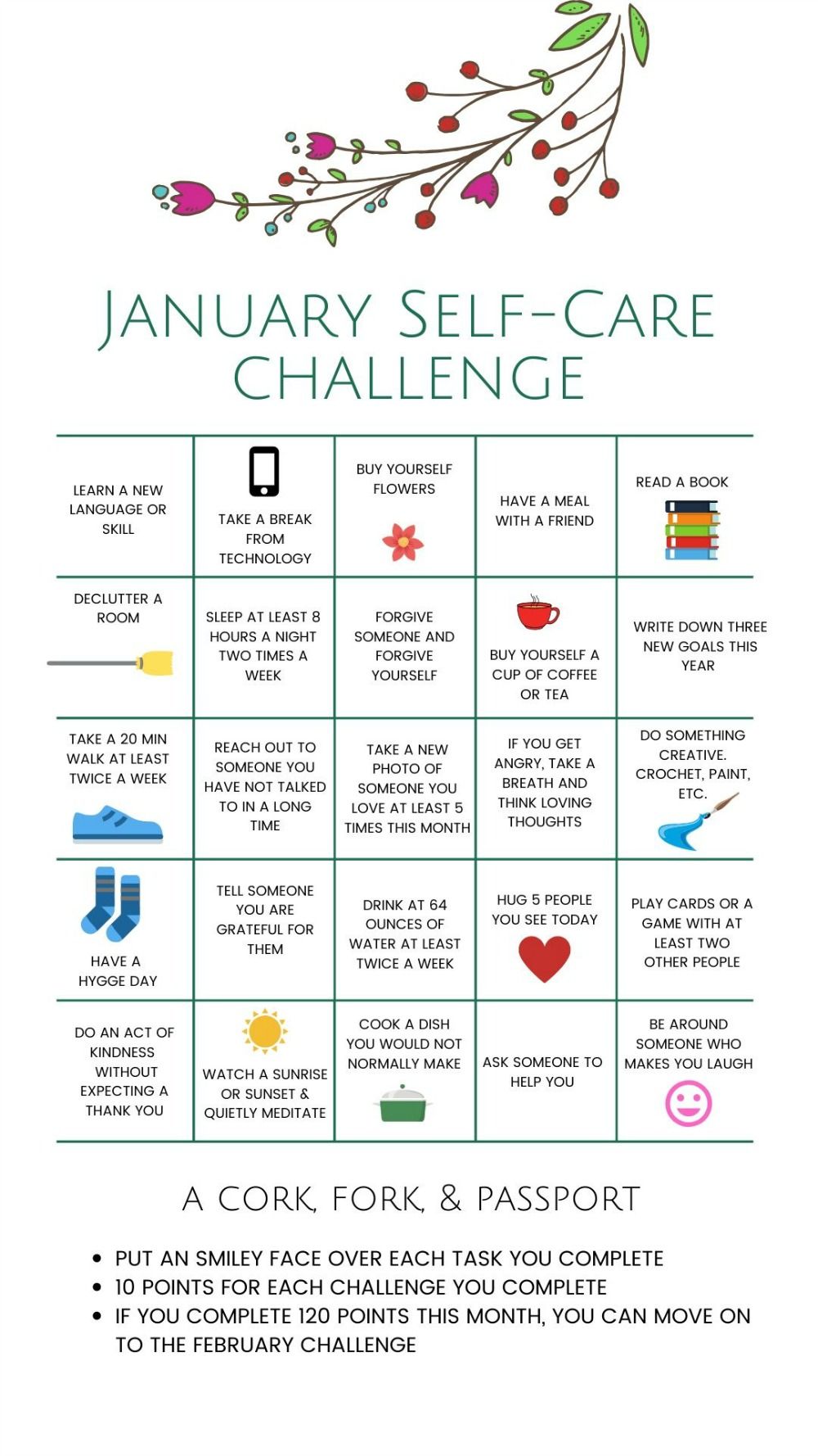January Self-Care Challenge for Women