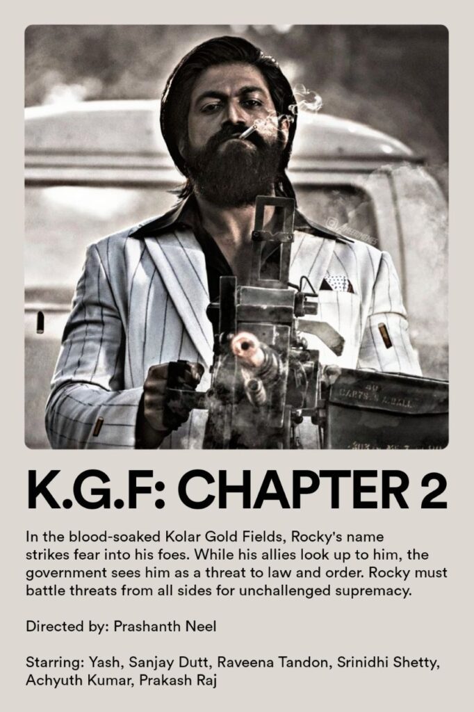 Kgf Chapter 2 Movie Poster By Pilimbee Images