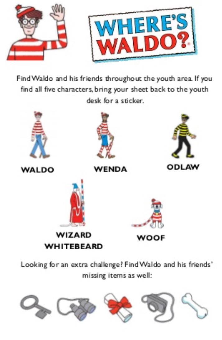 Kids Passive Program: Where's Waldo Scavenger Hunt