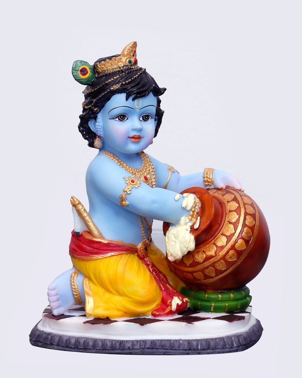 Krishna Murti/Idol With Matki On Turban Height-8 and 4.75 Inches
