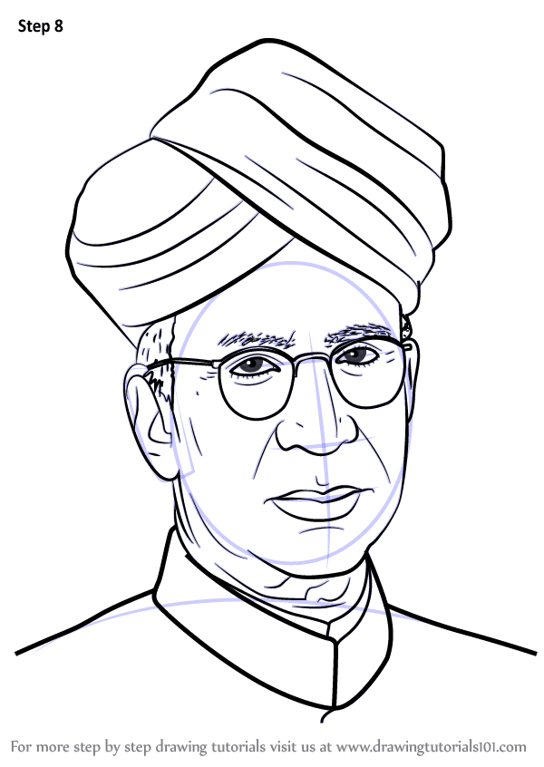 Learn How to Draw Sarvepalli Radhakrishnan (Politicians) Step by Step