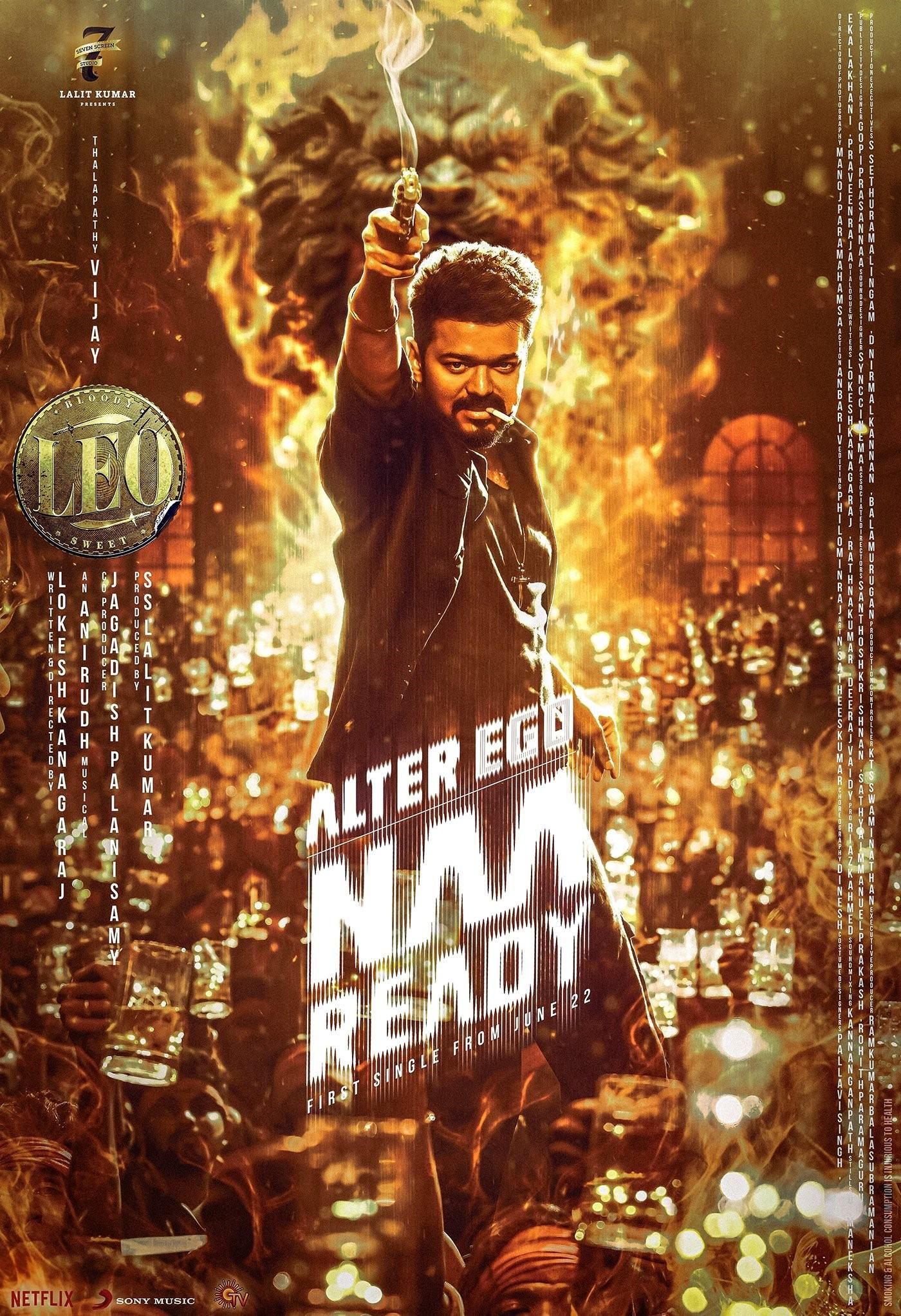 Leo first single titled Naa Ready! New poster feat. Vijay