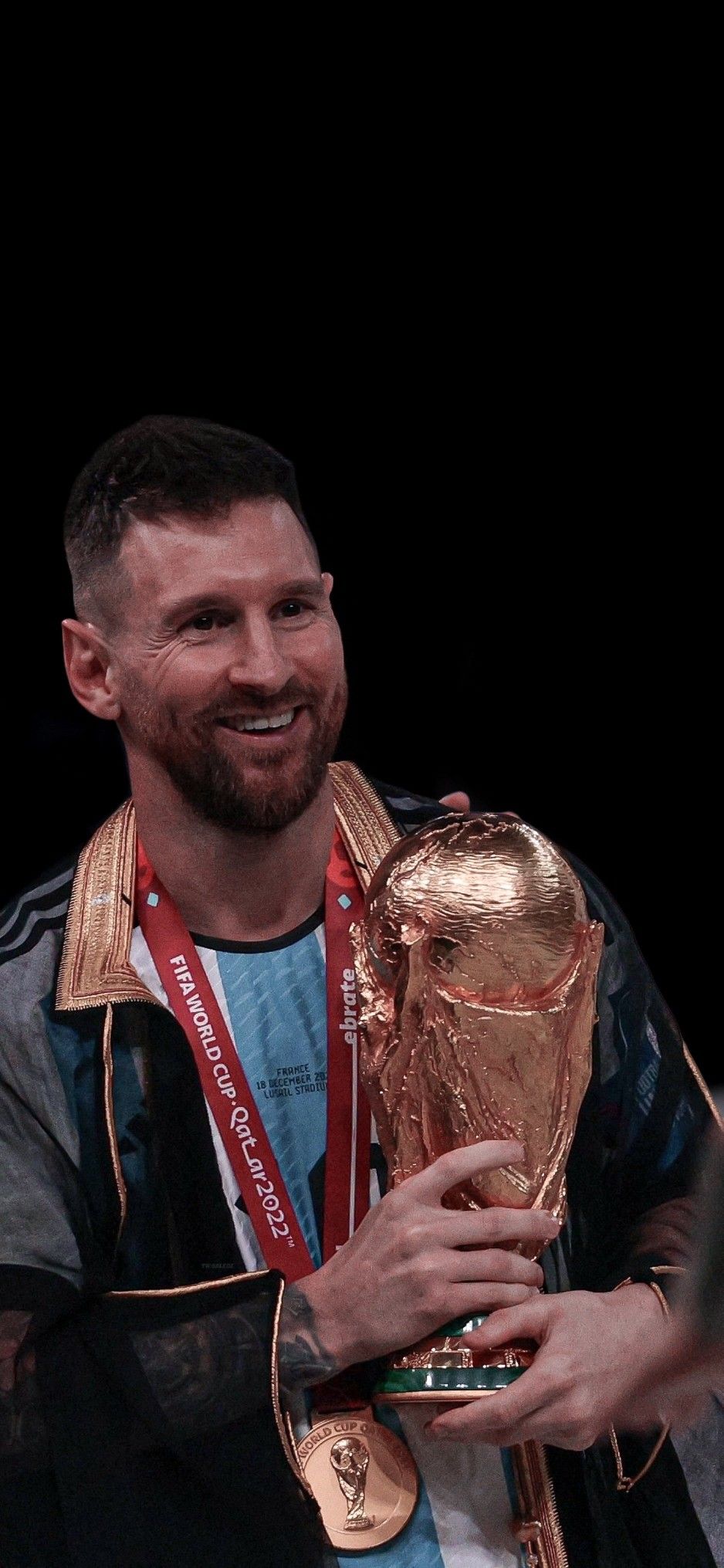 Lionel Messi with the World Cup , | Leo Messi