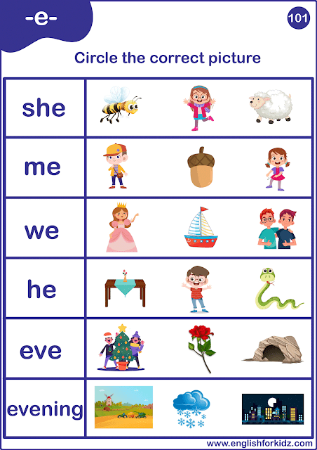 Long E Sound Worksheets, Flashcards, Posters, Reading Comprehension
