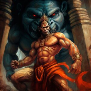 Lord Hanuman with devil HD Wallpaper