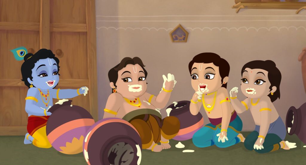 Lord Krishna Eating Makhan Deities Eating Digital