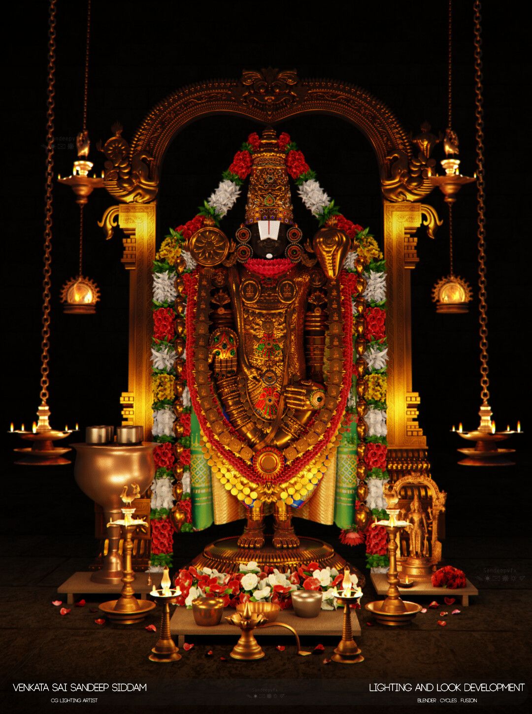 Lord Venkateshwara Swamy Lighting and Look Development