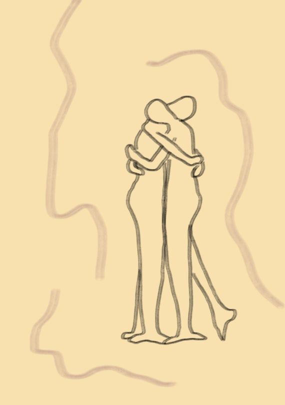 Love Hug Mini Print Figure Drawing Love Etsy Images