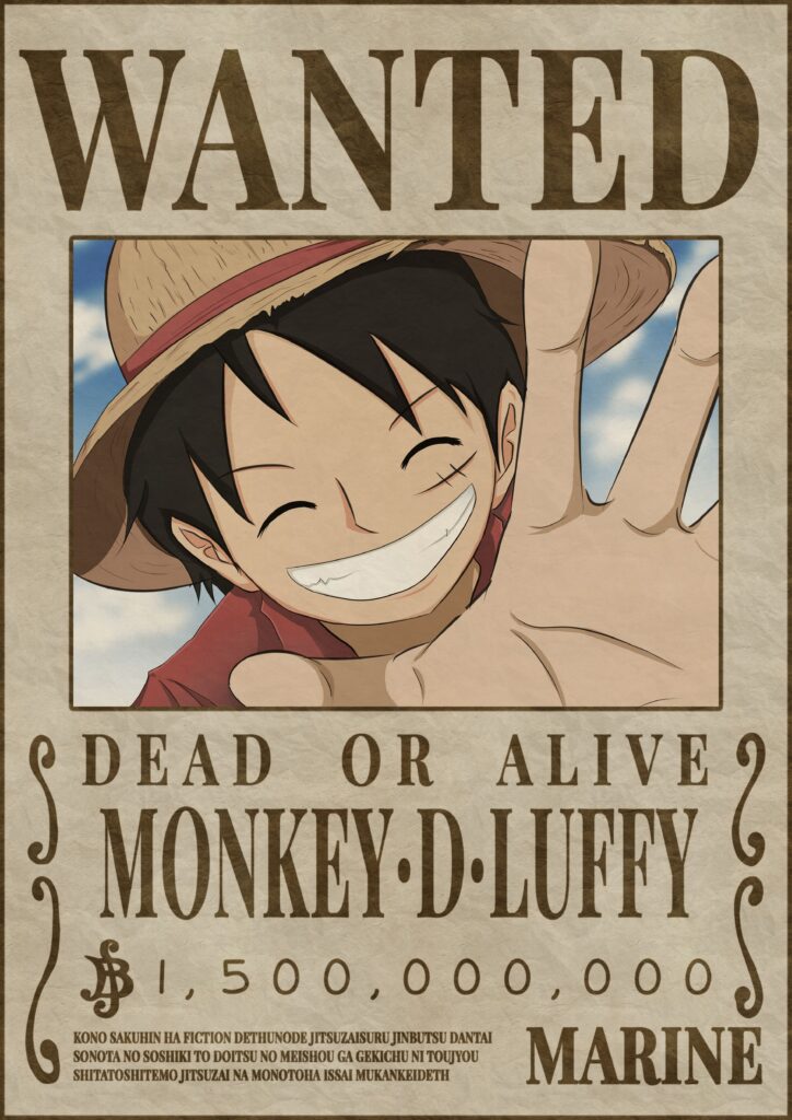 Monkey D Luffy Bounty Wanted Poster One Piece