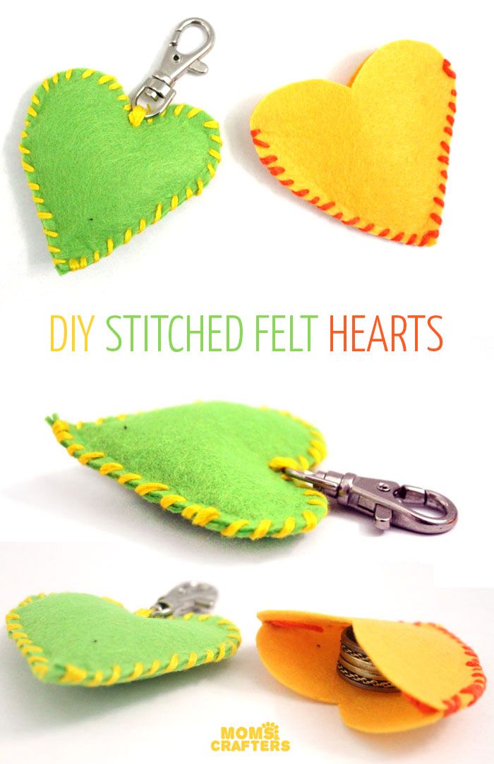 Make adorable stitched felt hearts!