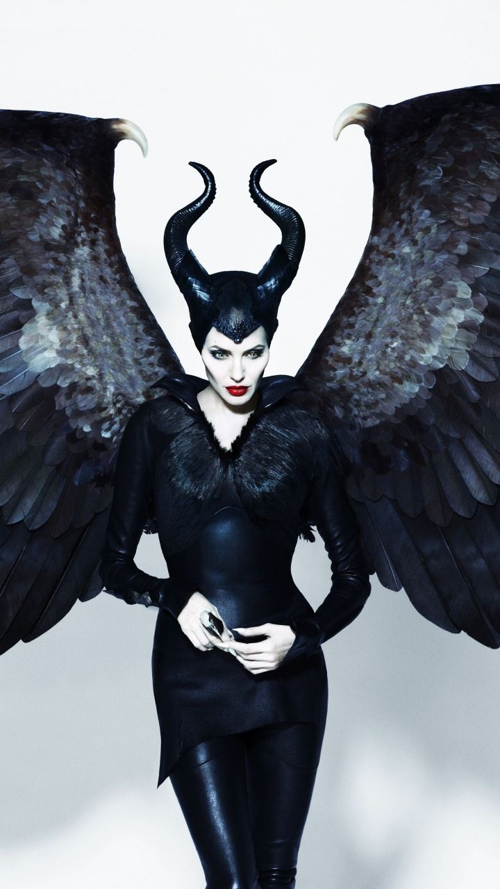 Maleficent, Angelina Jolie, witch, wings, movie, 720x1280 wallpaper
