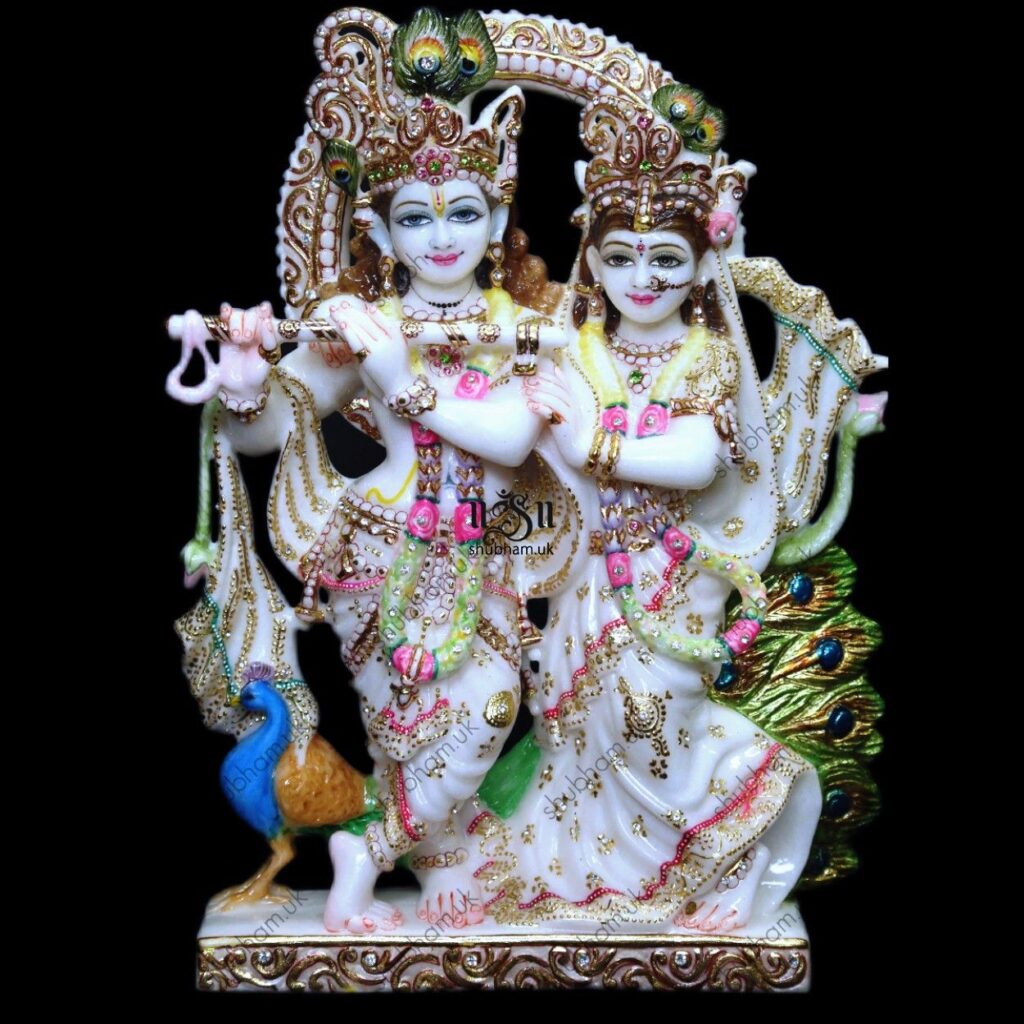 Marble Murti Statue Radha Krishna 18 Inch Shubham Crafts