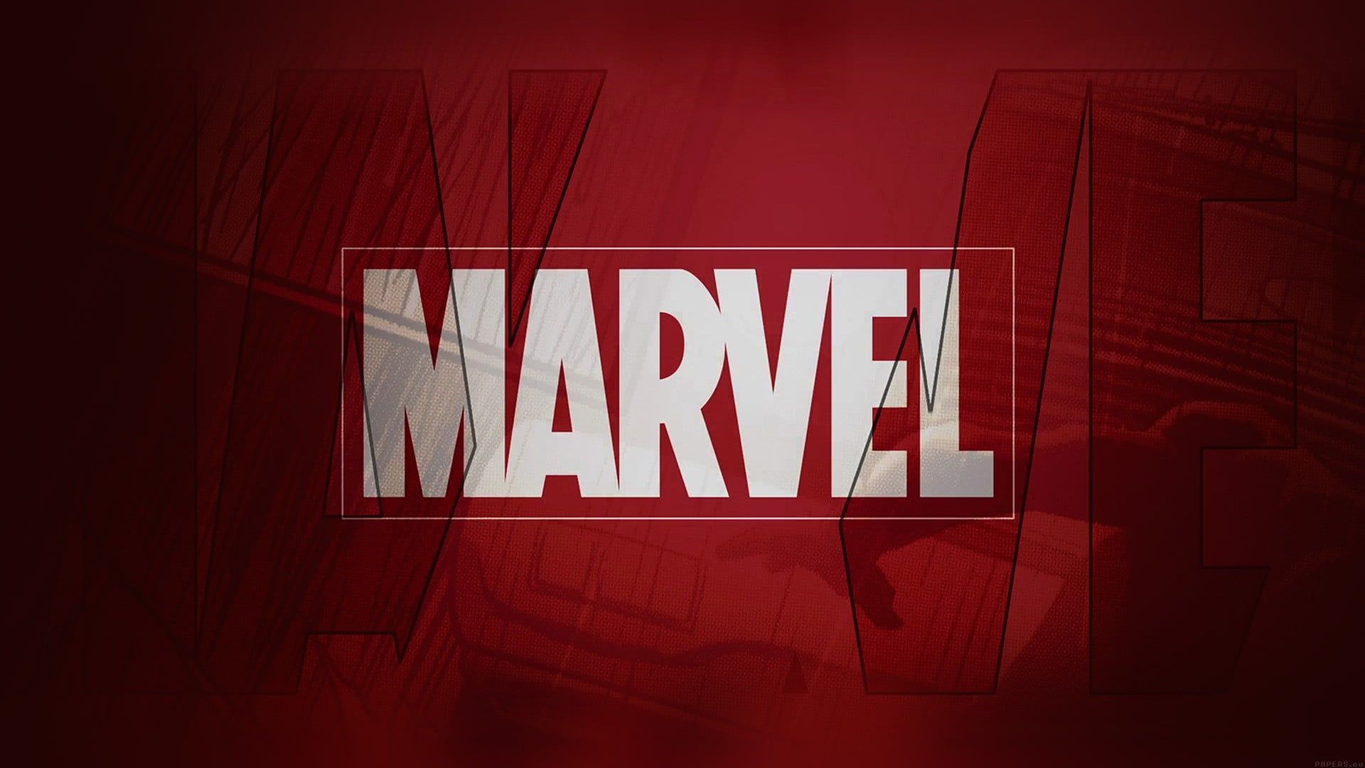 HD wallpaper: Marvel logo, Marvel Comics, typography, red, western script, text