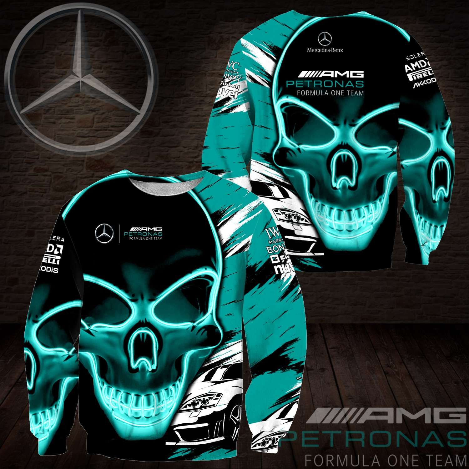 Mercedes AMG Petronas Skull 3D Apparels