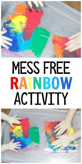 Mess Free Rainbow Activity for Babies, Toddlers, & Preschoolers