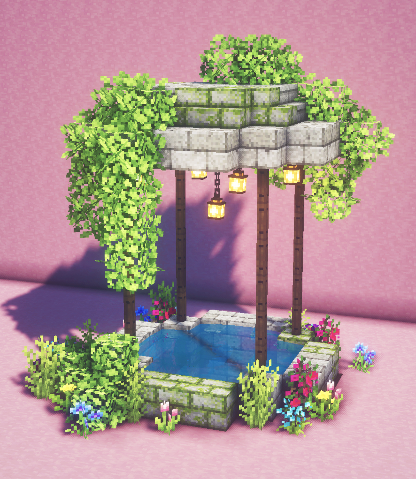 Minecraft Fairy Wishing Well 🍄🌿✨ Magical Fairy Tail Aesthetic Cottagecore Build