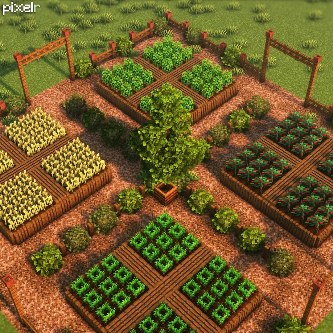 Minecraft | How to Build a Simple Fancy Garden | Tutorial