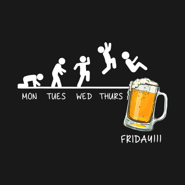 Monday Tuesday Wednesday Thursday Friday Beer Drinking gift by milkhai