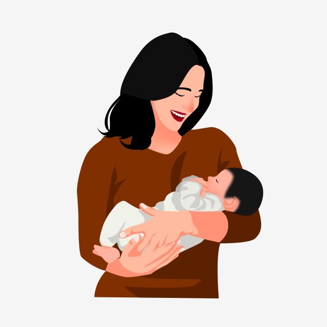 Mother Holding Baby Clipart Transparent PNG Hd, Free Cartoon Mother Holding Chil