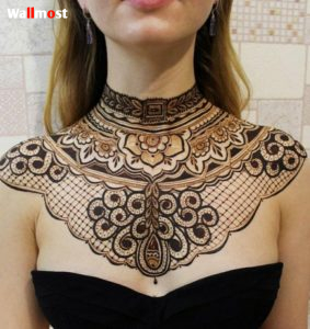 Neck Mehndi Designs 5