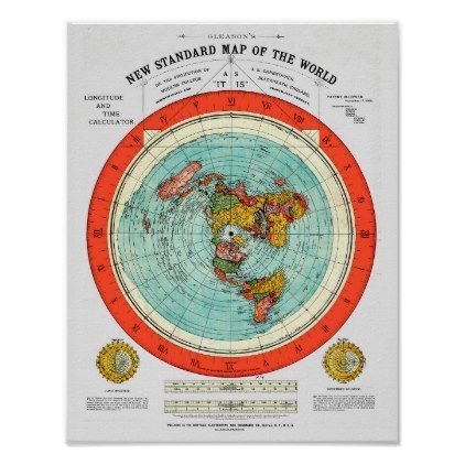 New Standard Map Of The World Flat Earth Earther Poster