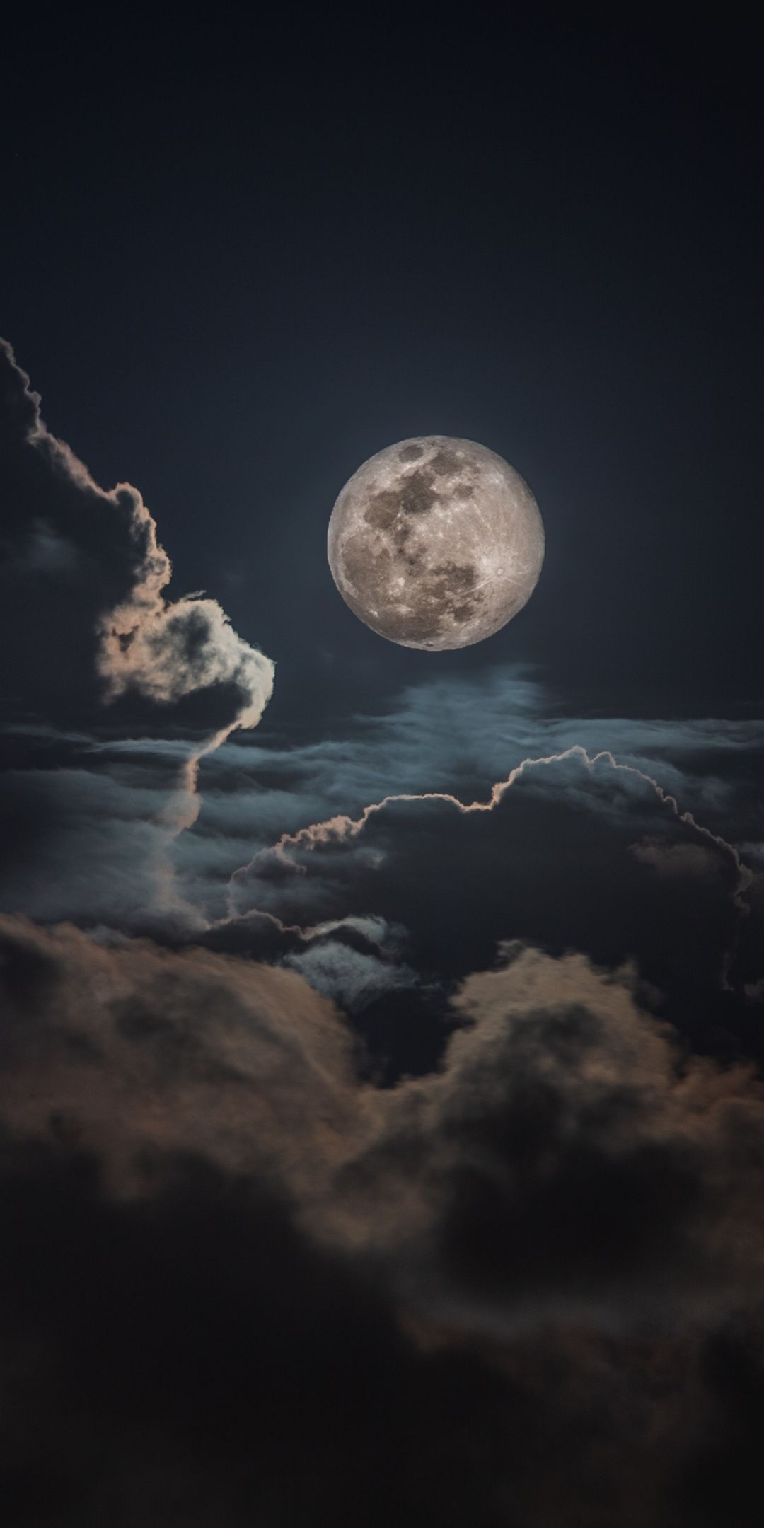 Night, clouds and moon, sky HD Wallpaper