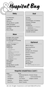 Nursery Hospital Bag Checklist HD Wallpaper