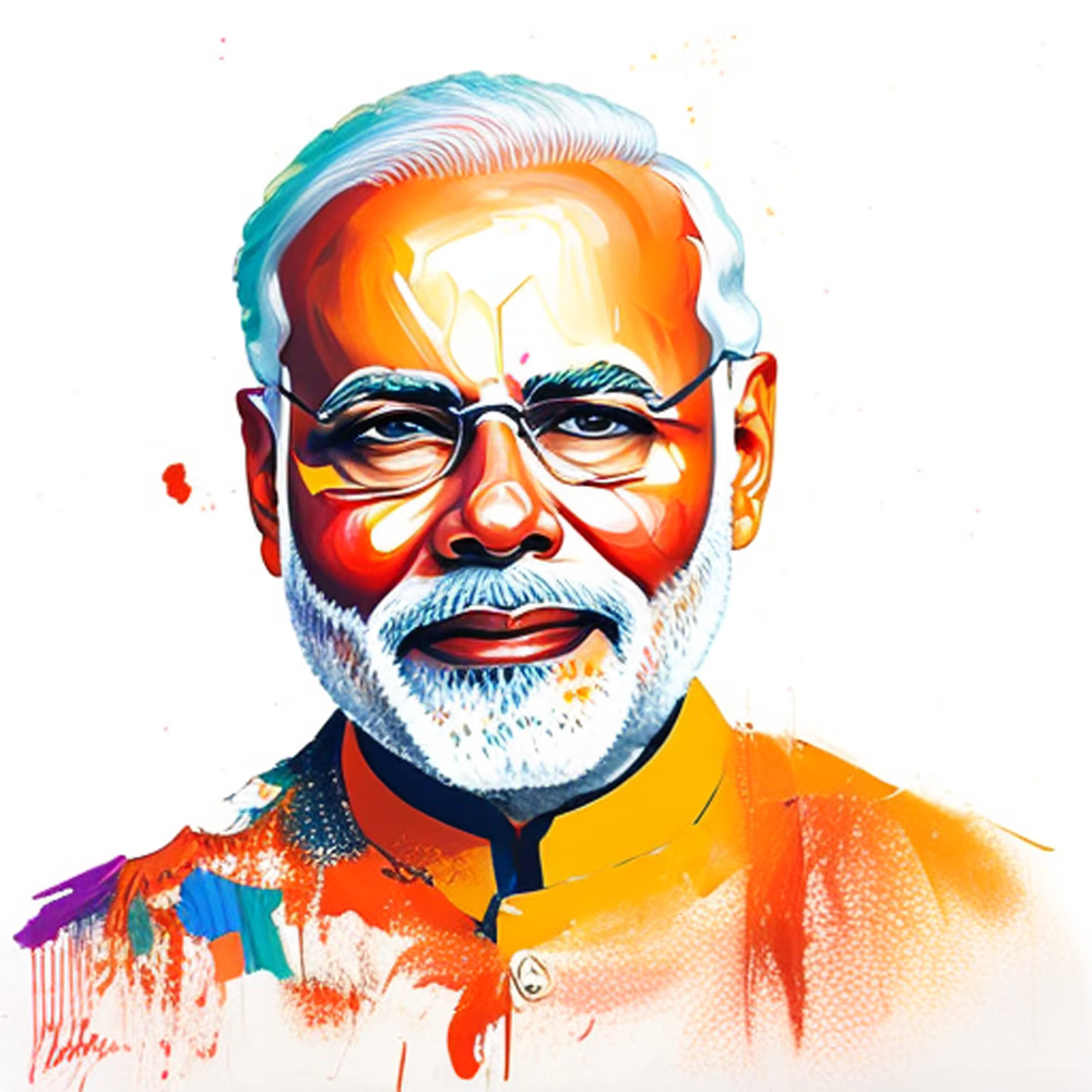 Oil Painting Mr Narendra Modi Mk Digital Arts