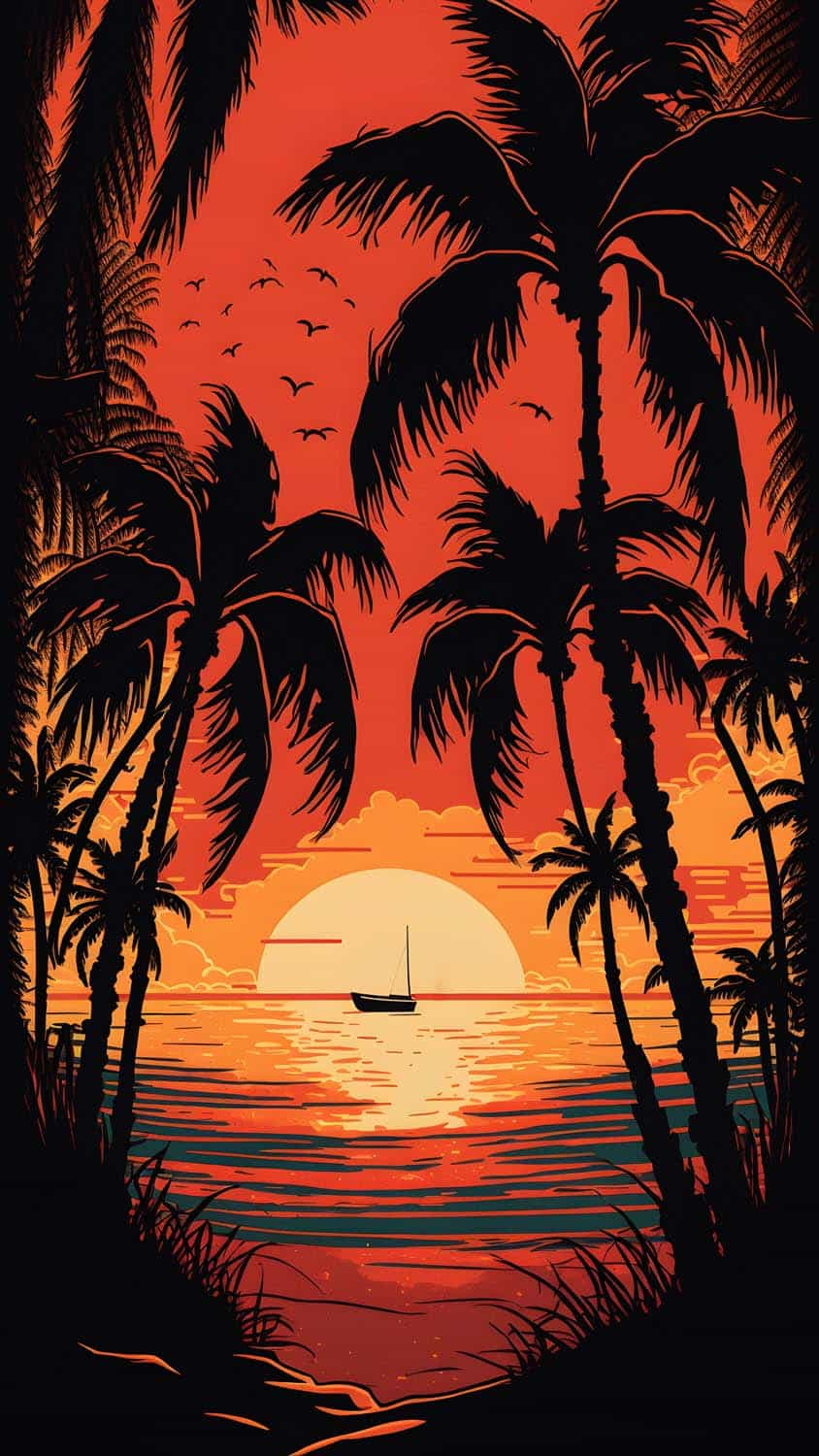 Palm Beach Sunset IPhone Wallpaper HD - IPhone Wallpapers