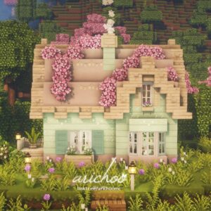 Pastel Cottage , Minecraft Cottagecore , Mizuno’s 16 Craft HD Wallpaper