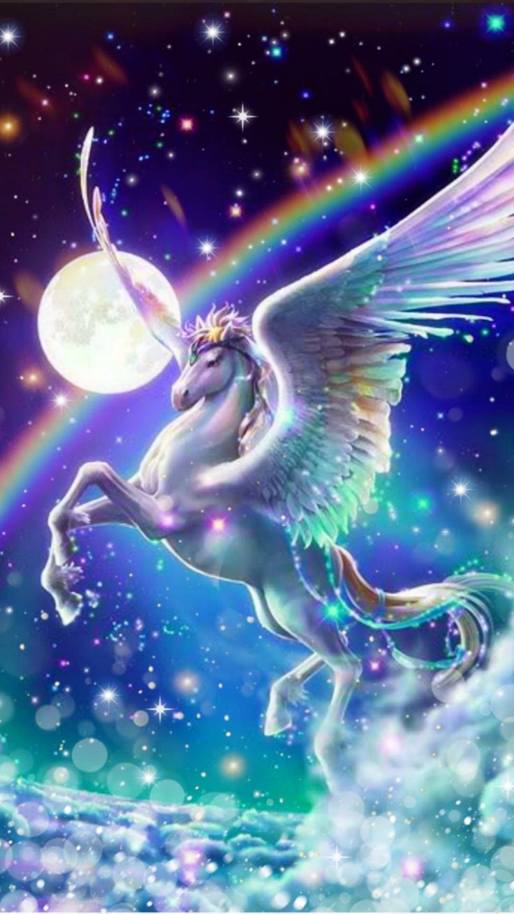 Pegasus with a rainbow | Unicorn , cute, Unicorn ,,