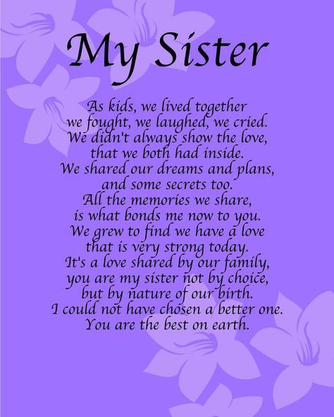 Personalised My Sister Poem Birthday Anniversay Leaving Christmas Gift Present 7