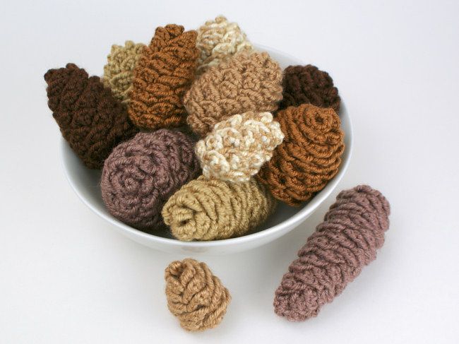 Pine Cone Collection Six Realistic Crochet Patterns Images