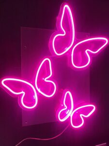 Pink Butterfly LED Neon Light HD Wallpaper