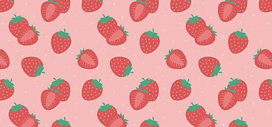 Pink Cute Cartoon Strawberry Fruit Background Pink Fruit Strawberry Backgroun