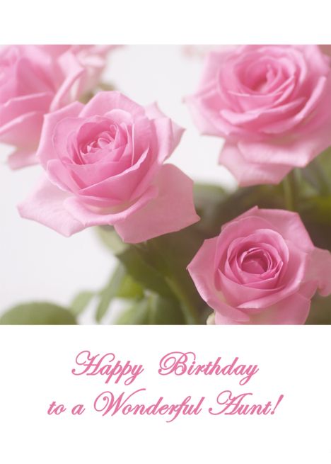 Pink roses - Happy Birthday Aunt card