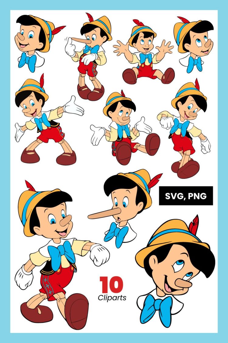 Pinocchio Svg Cut Files Pinocchio Vector Clipart Images