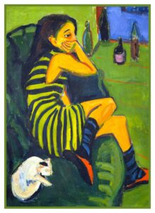 Portrait of a Female Artist by Ernst Ludwig Kirchner Counted Cross Stitch Patter HD Wallpaper
