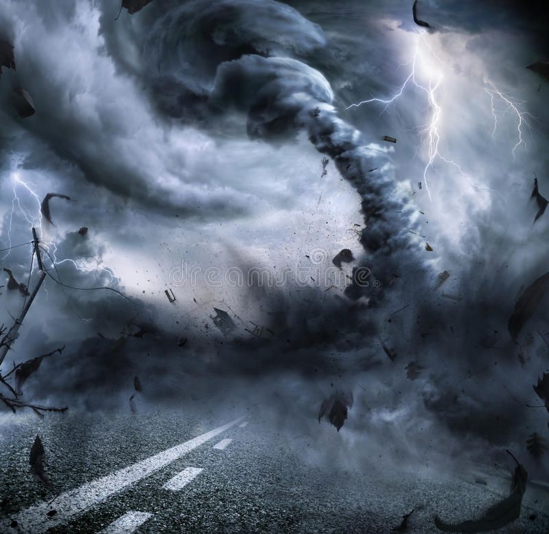 Powerful Tornado Dramatic Destruction Stock Image Image Of