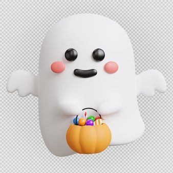 Premium PSD | Halloween ghost 3d