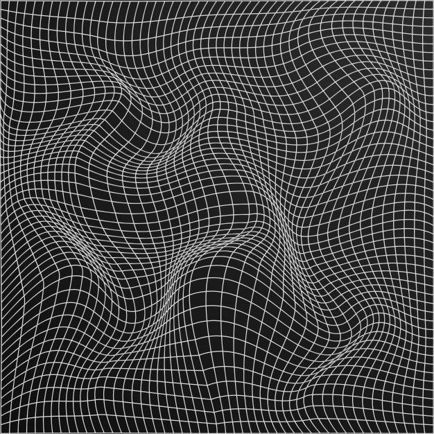 Premium Vector Abstract Wavy Grid Isolated On Black Background