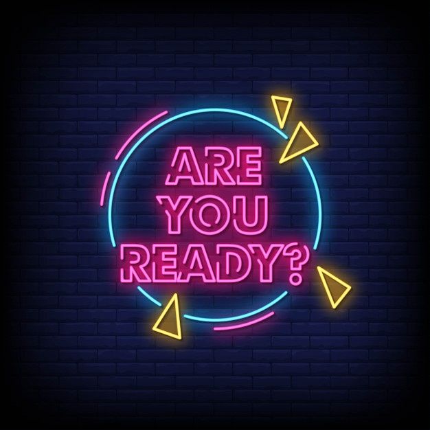 Premium Vector | Are you ready neon signs style text