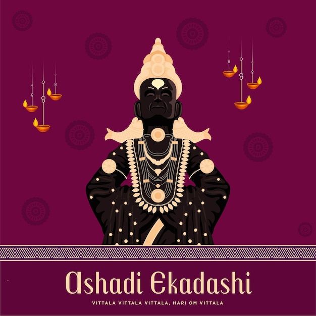 Premium Vector | Ashadi Ekadashi Festival Of Lord Vitthal From Pandharpur Mahara