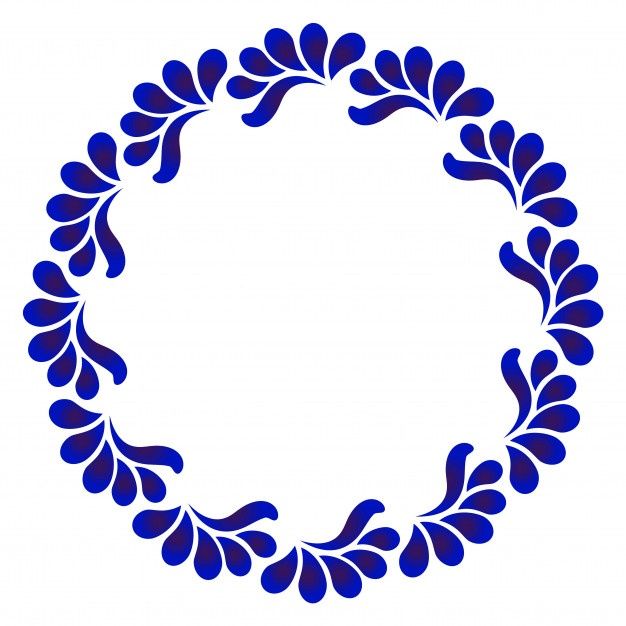 Premium Vector | Blue ornamental round frame