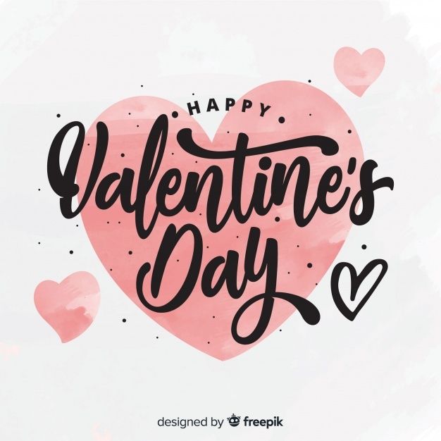 Premium Vector | Calligraphic Valentine'S Day Background